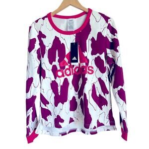 NWT adidas x Zoe Saldana Collection Sweatshirt Pullover Berry White